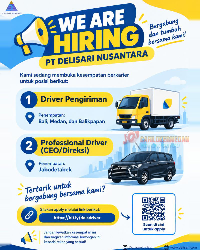 Lowongan Kerja Di PT Delisari Nusantara Medan Oktober 2026