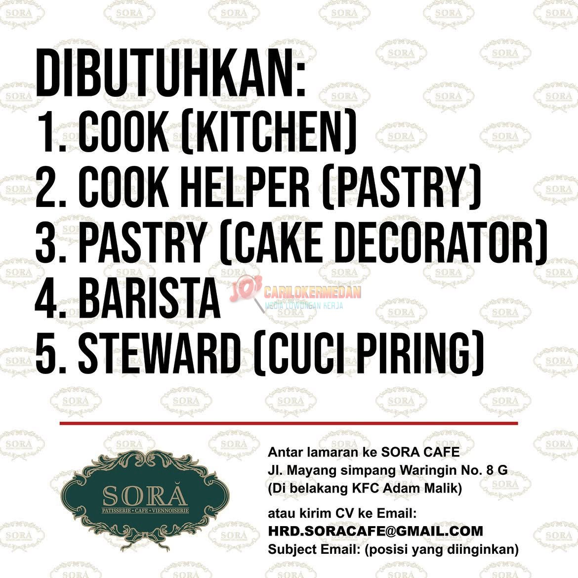 Lowongan Kerja Di Sora Cafe Medan Oktober 2026