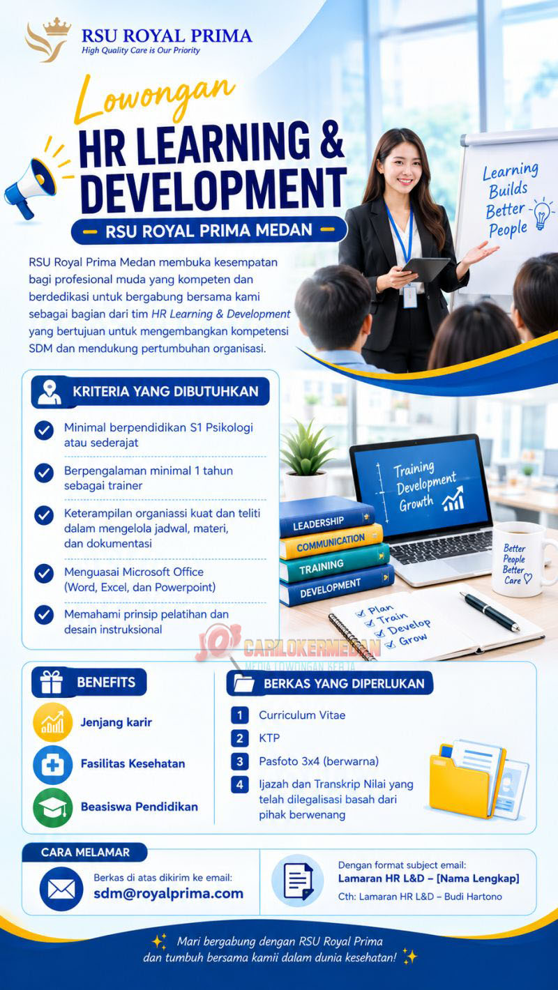 Lowongan Kerja S1 Di RSU Royal Prima Medan Oktober 2026